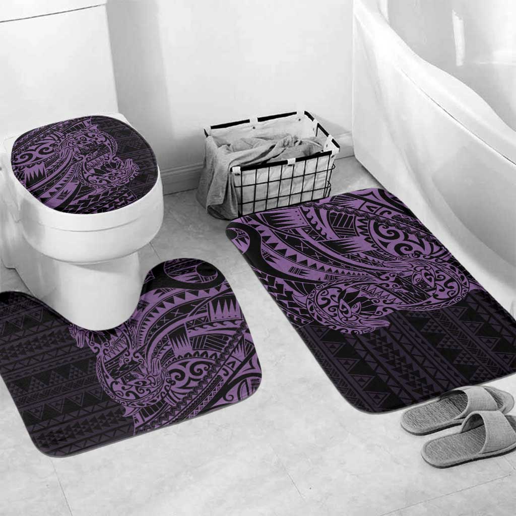Purple Couple Dolphins Maori Polynesian Style Bathroom Set LT9 Mat Set Only (3 pcs) One Size Purple - Polynesian Pride