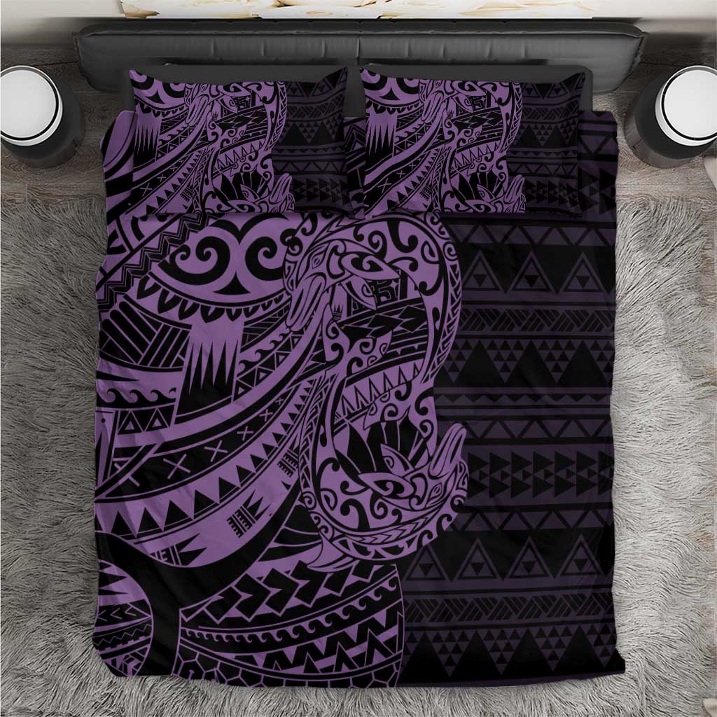 Purple Couple Dolphins Maori Polynesian Style Bedding Set LT9 Purple - Polynesian Pride