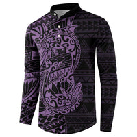 Purple Couple Dolphins Maori Polynesian Style Button Sweatshirt LT9 - Polynesian Pride
