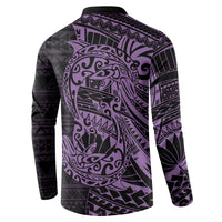 Purple Couple Dolphins Maori Polynesian Style Button Sweatshirt LT9 - Polynesian Pride