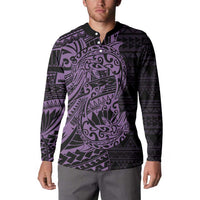 Purple Couple Dolphins Maori Polynesian Style Button Sweatshirt LT9 - Polynesian Pride