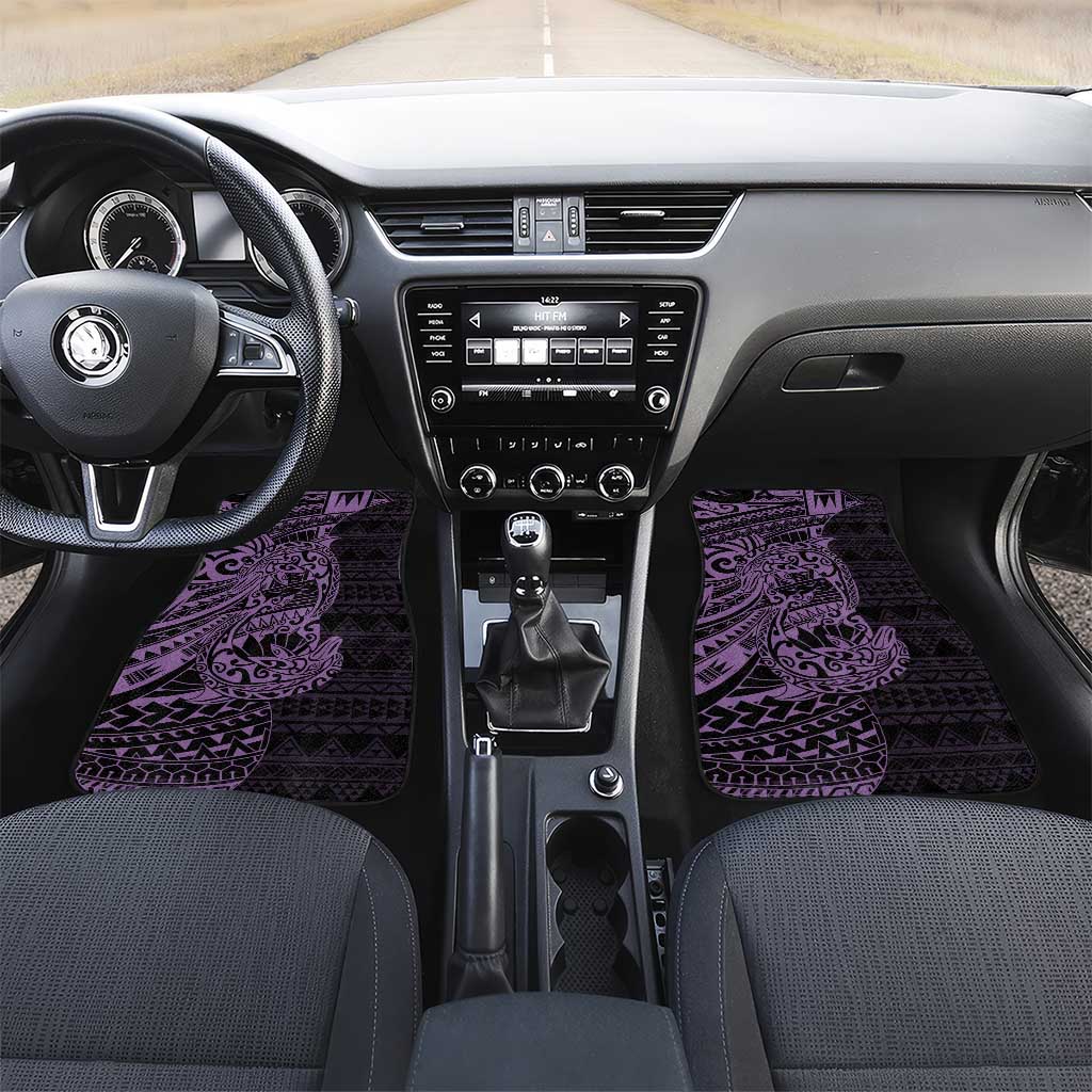 Purple Couple Dolphins Maori Polynesian Style Car Mats LT9 Set 2pcs - Front Purple - Polynesian Pride