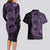 Purple Couple Dolphins Maori Polynesian Style Couples Matching Long Sleeve Bodycon Dress and Hawaiian Shirt