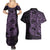 Purple Couple Dolphins Maori Polynesian Style Couples Matching Summer Maxi Dress and Hawaiian Shirt