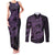 Purple Couple Dolphins Maori Polynesian Style Couples Matching Tank Maxi Dress and Long Sleeve Button Shirt