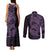 Purple Couple Dolphins Maori Polynesian Style Couples Matching Tank Maxi Dress and Long Sleeve Button Shirt