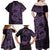 Purple Couple Dolphins Maori Polynesian Style Family Matching Off Shoulder Maxi Dress and Hawaiian Shirt