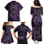 Purple Couple Dolphins Maori Polynesian Style Family Matching Puletasi and Hawaiian Shirt