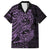 Purple Couple Dolphins Maori Polynesian Style Family Matching Short Sleeve Bodycon Dress and Hawaiian Shirt