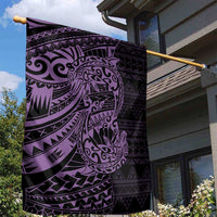 Purple Couple Dolphins Maori Polynesian Style Garden Flag LT9 - Polynesian Pride