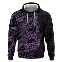 Purple Couple Dolphins Maori Polynesian Style Hoodie LT9 Pullover Hoodie Purple - Polynesian Pride
