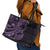 Purple Couple Dolphins Maori Polynesian Style Leather Tote Bag