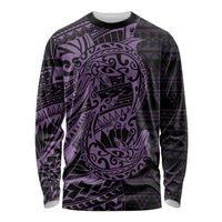 Purple Couple Dolphins Maori Polynesian Style Long Sleeve Shirt LT9 Unisex Purple - Polynesian Pride