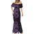 Purple Couple Dolphins Maori Polynesian Style Mermaid Dress