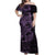 Purple Couple Dolphins Maori Polynesian Style Off Shoulder Maxi Dress