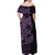 Purple Couple Dolphins Maori Polynesian Style Off Shoulder Maxi Dress