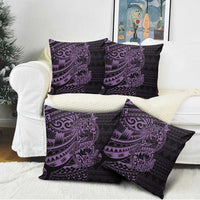 Purple Couple Dolphins Maori Polynesian Style Pillow Cover LT9 - Polynesian Pride
