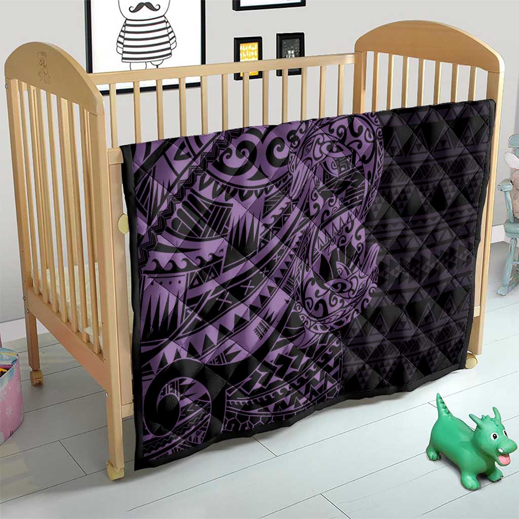 Purple Couple Dolphins Maori Polynesian Style Quilt LT9 - Polynesian Pride