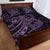 Purple Couple Dolphins Maori Polynesian Style Quilt Bed Set