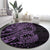 Purple Couple Dolphins Maori Polynesian Style Round Carpet