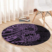 Purple Couple Dolphins Maori Polynesian Style Round Carpet LT9 - Polynesian Pride