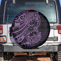Purple Couple Dolphins Maori Polynesian Style Spare Tire Cover LT9 Purple - Polynesian Pride