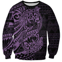 Purple Couple Dolphins Maori Polynesian Style Sweatshirt LT9 Unisex Purple - Polynesian Pride