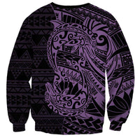 Purple Couple Dolphins Maori Polynesian Style Sweatshirt LT9 - Polynesian Pride