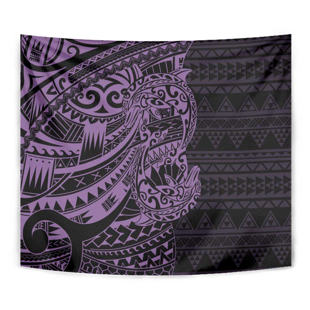 Purple Couple Dolphins Maori Polynesian Style Tapestry LT9 - Polynesian Pride