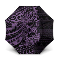 Purple Couple Dolphins Maori Polynesian Style Umbrella LT9 One Size Folded 11.42 inch Opened Diameter 37.4 inch Purple - Polynesian Pride