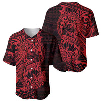 Red Couple Dolphins Maori Polynesian Style Baseball Jersey LT9 - Polynesian Pride