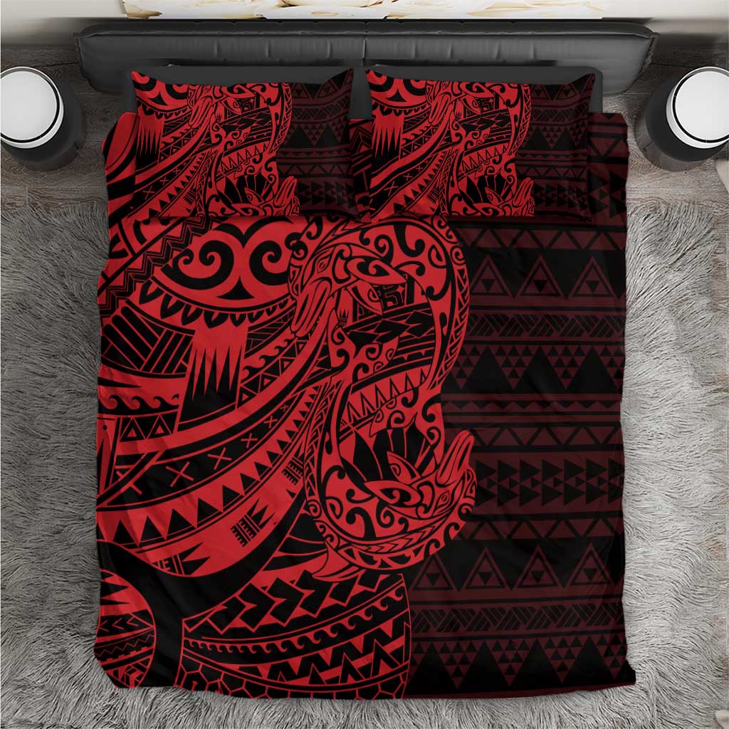Red Couple Dolphins Maori Polynesian Style Bedding Set LT9 Red - Polynesian Pride