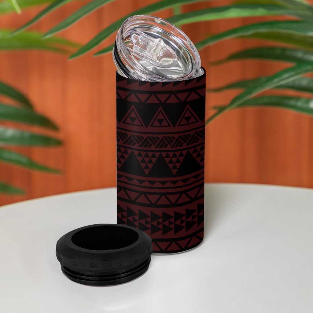 Red Couple Dolphins Maori Polynesian Style 4 in 1 Can Cooler Tumbler LT9 - Polynesian Pride