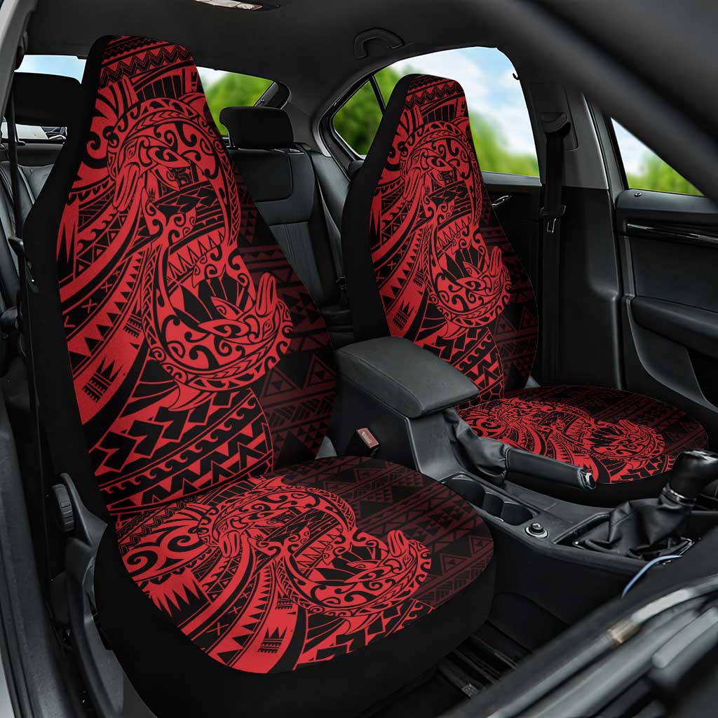 Red Couple Dolphins Maori Polynesian Style Car Seat Cover LT9 One Size Red - Polynesian Pride