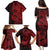 Red Couple Dolphins Maori Polynesian Style Family Matching Puletasi and Hawaiian Shirt