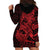 Red Couple Dolphins Maori Polynesian Style Hoodie Dress