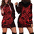 Red Couple Dolphins Maori Polynesian Style Hoodie Dress