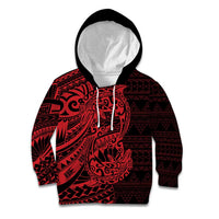 Red Couple Dolphins Maori Polynesian Style Kid Hoodie LT9 Hoodie Red - Polynesian Pride