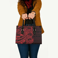 Red Couple Dolphins Maori Polynesian Style Leather Bag LT9 - Polynesian Pride