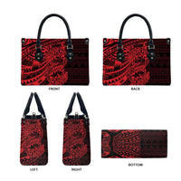 Red Couple Dolphins Maori Polynesian Style Leather Bag LT9 - Polynesian Pride