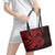 Red Couple Dolphins Maori Polynesian Style Leather Tote Bag