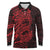 Red Couple Dolphins Maori Polynesian Style Long Sleeve Polo Shirt