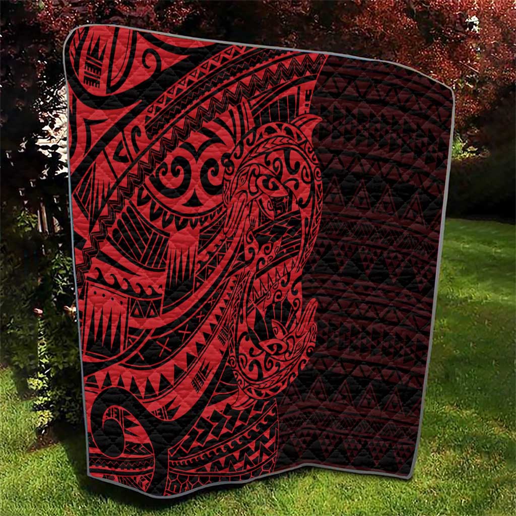 Red Couple Dolphins Maori Polynesian Style Quilt LT9 - Polynesian Pride
