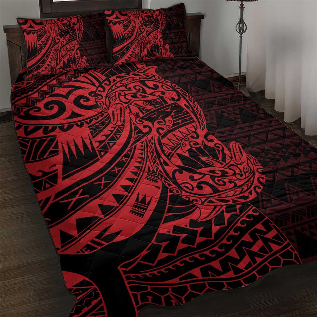 Red Couple Dolphins Maori Polynesian Style Quilt Bed Set LT9 Red - Polynesian Pride