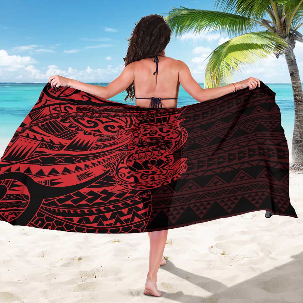 Red Couple Dolphins Maori Polynesian Style Sarong LT9 - Polynesian Pride