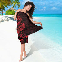Red Couple Dolphins Maori Polynesian Style Sarong LT9 - Polynesian Pride