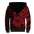 Red Couple Dolphins Maori Polynesian Style Sherpa Hoodie