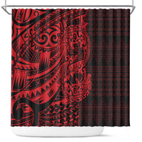 Red Couple Dolphins Maori Polynesian Style Shower Curtain LT9 Red - Polynesian Pride