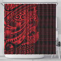 Red Couple Dolphins Maori Polynesian Style Shower Curtain LT9 - Polynesian Pride