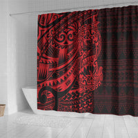 Red Couple Dolphins Maori Polynesian Style Shower Curtain LT9 - Polynesian Pride